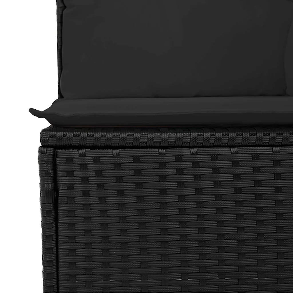 Set Divano da Giardino Nero 55 x 55 x 37 cm polyrattan 3345973