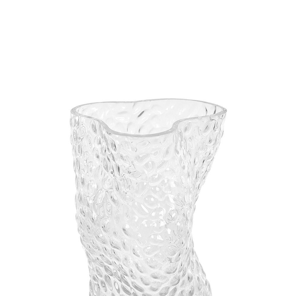 Vaso da tavolo in vetro trasparente 23 cm decorazione moderna
