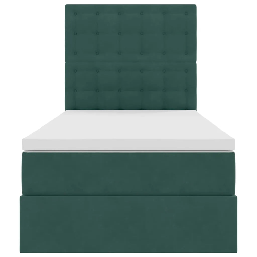 Letto con contenitore e materasso Verde Scuro 90 x 200 cm 3372126