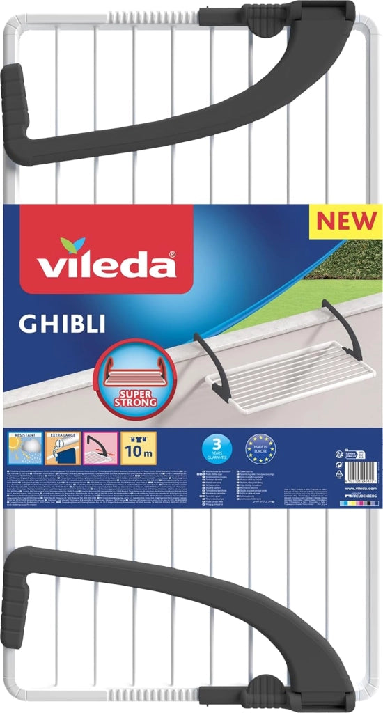 Stendibiancheria DA BALCONE VILEDA GHIBLI INTERAMENTE IN RESINA BRACCI REGOLABILI CM.99X54
