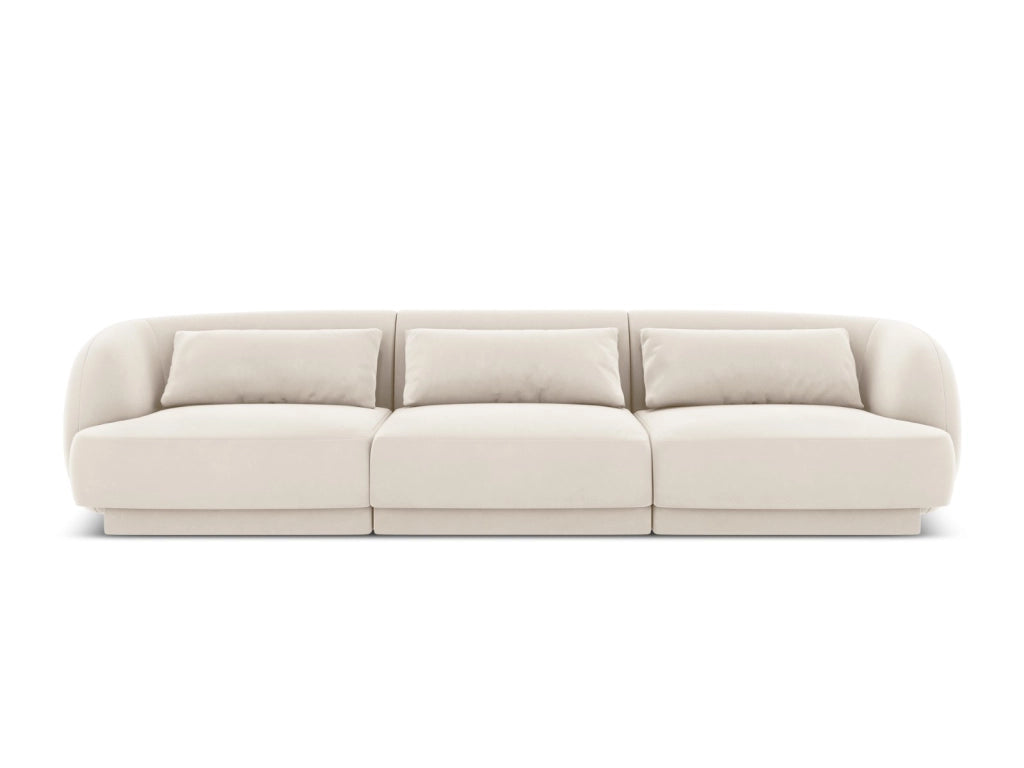 Cosmopolitan Design - Divano "Tulum" 3 posti in velluto beige chiaro 