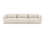 Cosmopolitan Design - Divano "Tulum" 3 posti in velluto beige chiaro 