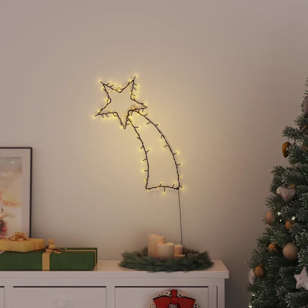Luci di Natale Stella Cadente Silhouette 80 LED Bianco Caldo CFW1719002