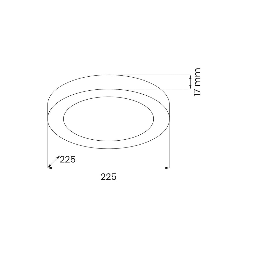 Plafoniera rotonda 22,5 cm nera LED 18W CCT EVORA