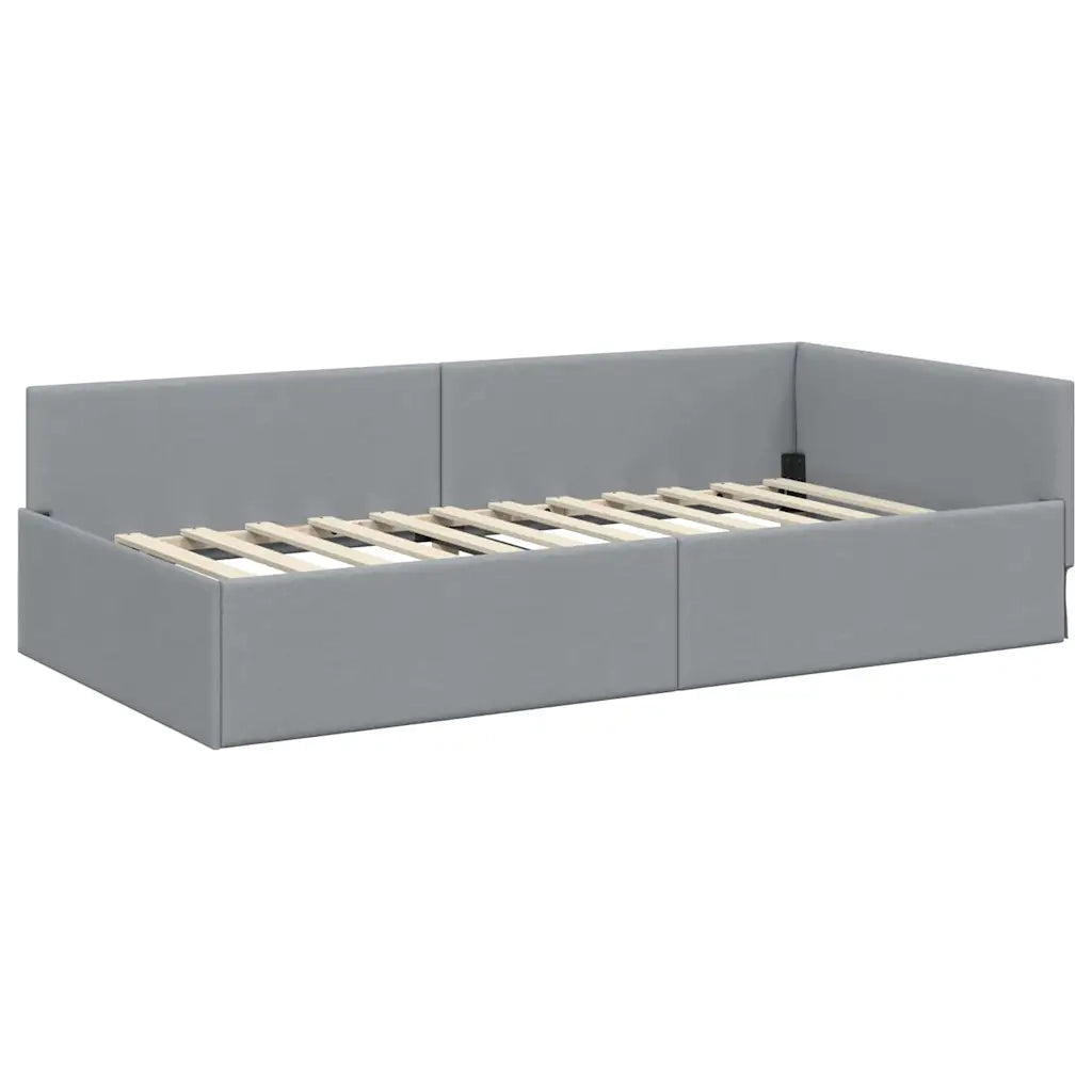 Struttura Letto Angolare con Materasso 2 pcs Grigio chiaro