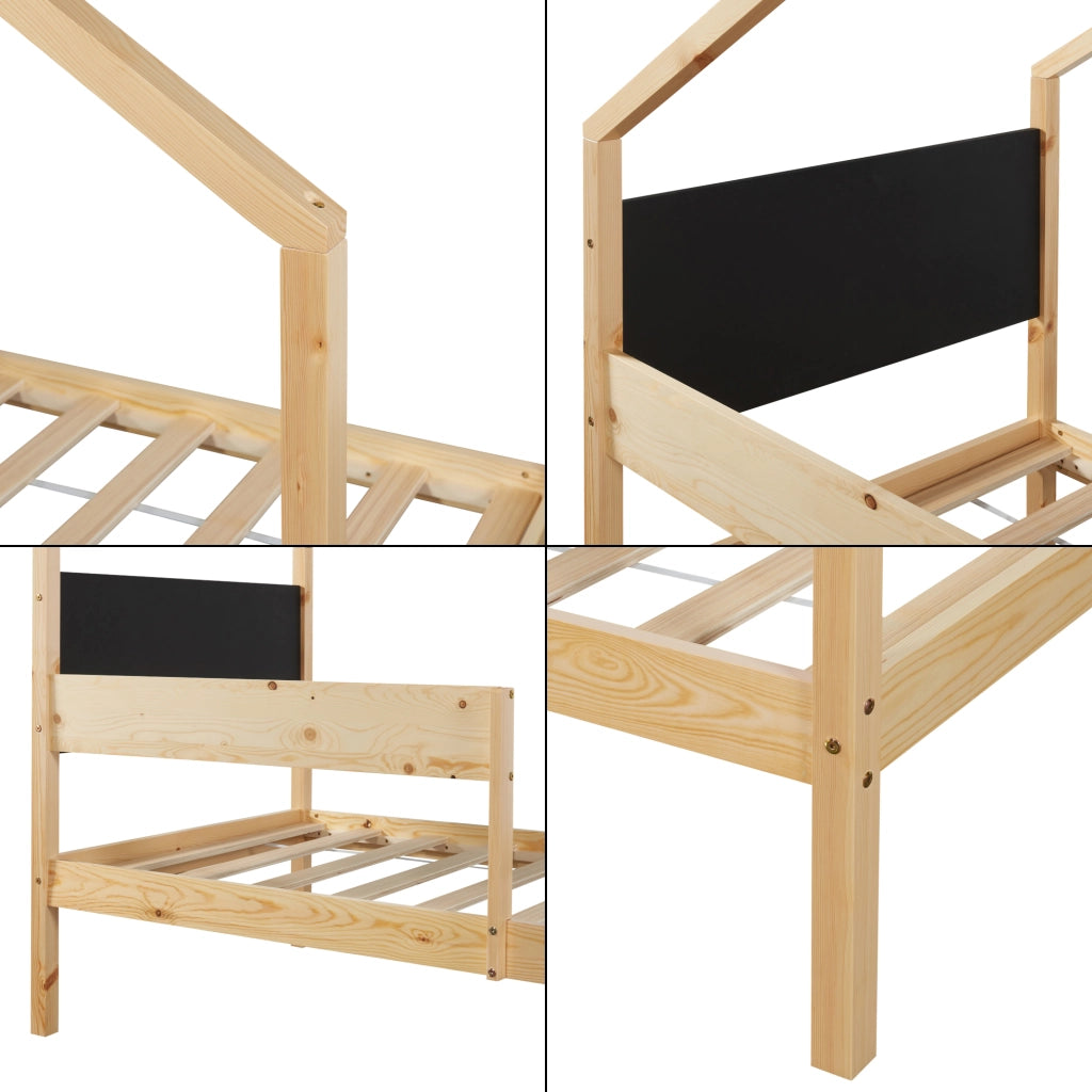 Letto Casetta Sodankylä per Cameretta con Secondo Letto Estraibile e 2 Materassi da 90 x 200 cm [en.casa]