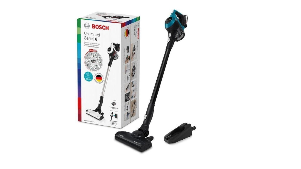 Bosch BBS611LAG Serie 6 Aspirapolvere a Bastone 2 in 1 Senza Sacchetto 0.3 L Batteria 18V 2.5 Ah autonomia 30 min colore Blu