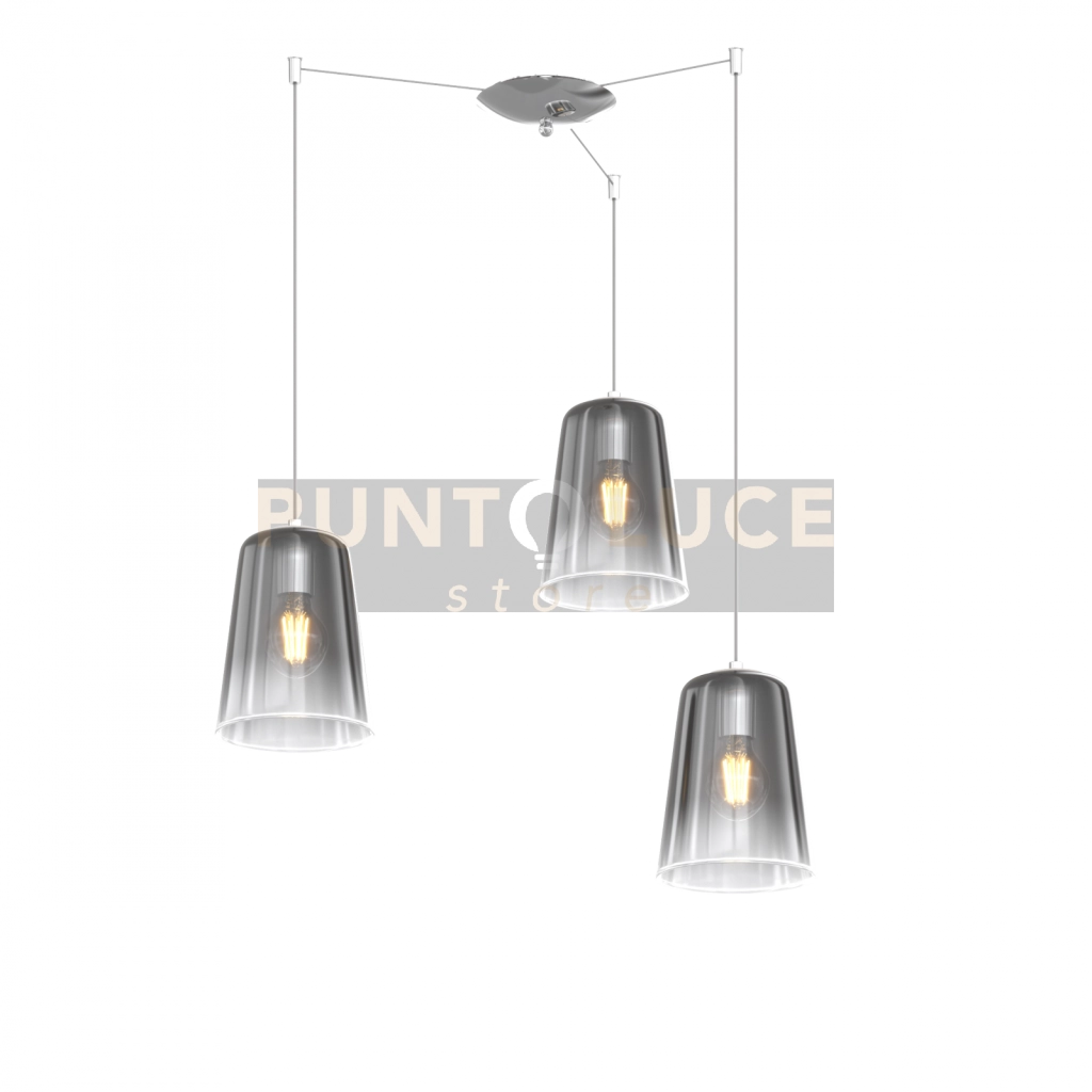 SOSPENSIONE CROMO SPOSTABILE 3 LUCI CROMO 1164CR-S3 S-CR