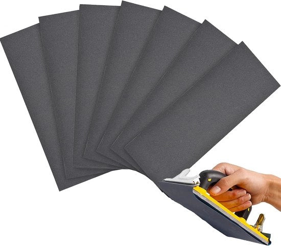 Set di abrasivi 9 x 23 cm - Abrasivi Fino 1000/1200/1500 - Naturale/Secco - Per Legno/Metallo - Resistente alla Lacerazione e all'Acqua
