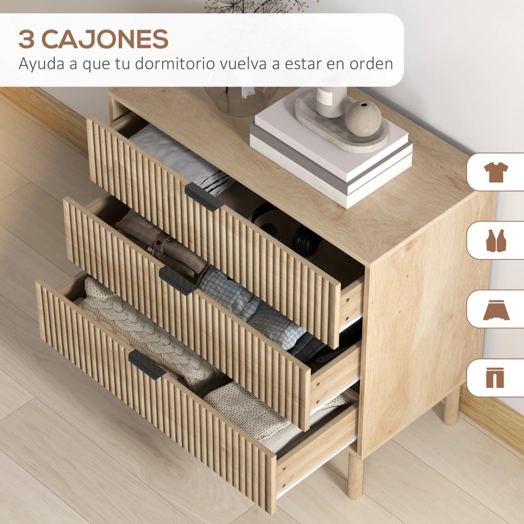 Com¨° 4 Cassetti ¨C Minimal ¨C 80x40x78 Legno Rovere
