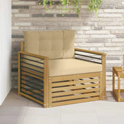 Divano da esterno Poliestere Bianco e beige 3439150