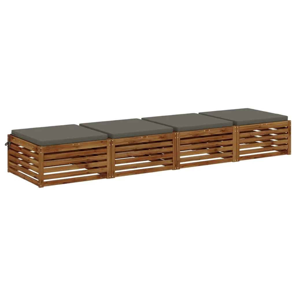 Cuscini per Sedia in 4 Pezzi SOEST 4 pz 100% Poliestere Grigio 944664