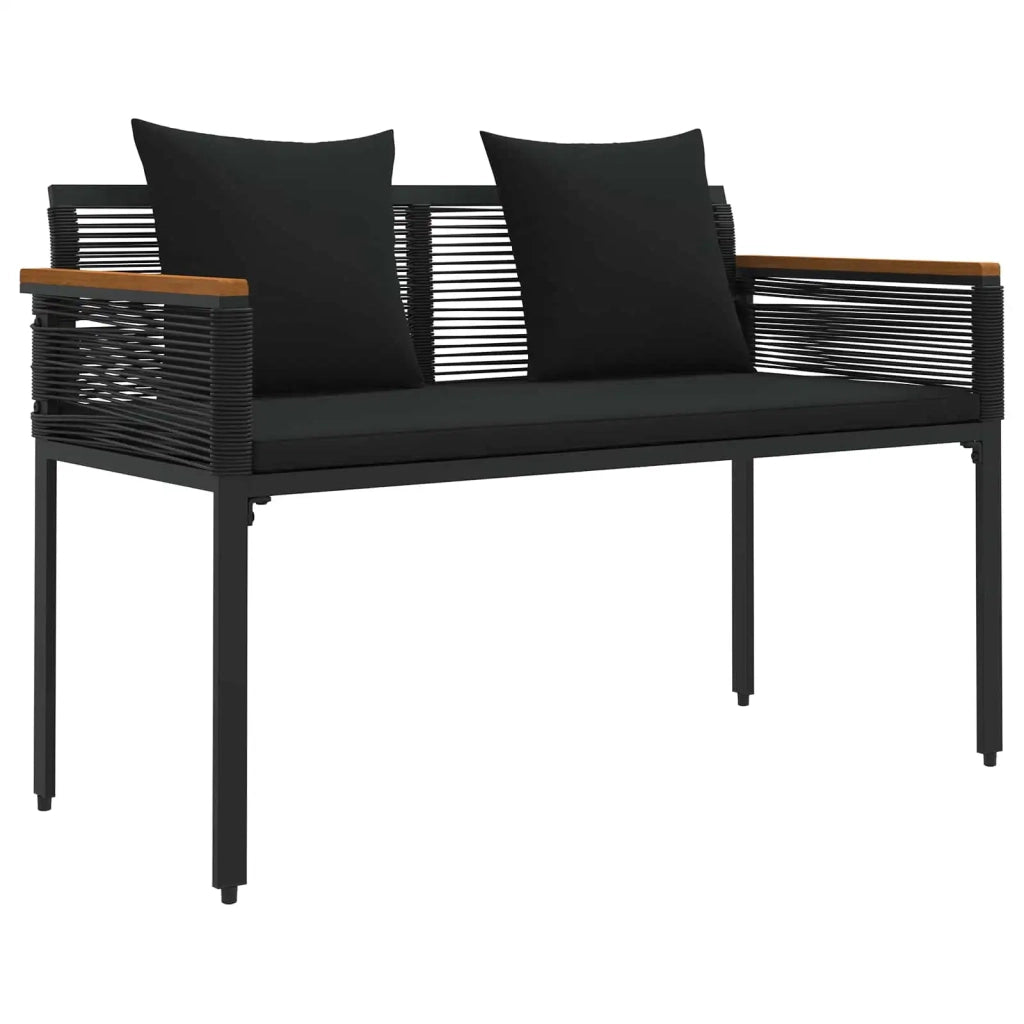 Set di Mobili da Esterno con cuscino 4 pcs Nero polyrattan 42025225