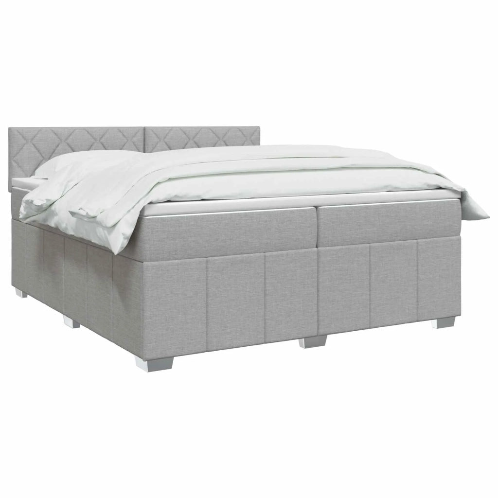 Letto box spring con materasso Grigio Chiaro 200 x 200 cm 3452761