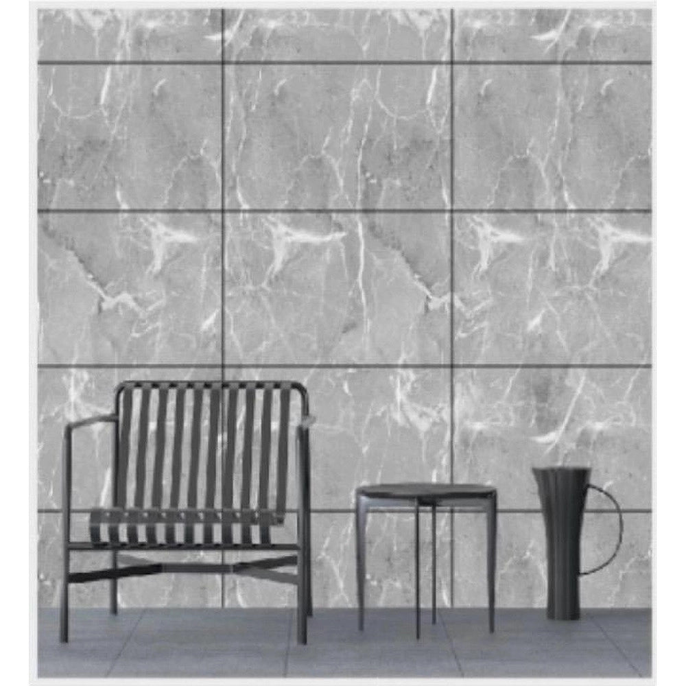 Trade Shop - Pannello Adesivo Effetto Marmo Grigio Pareti Paraschizzi 300x60 Cm Stanza Cucina -