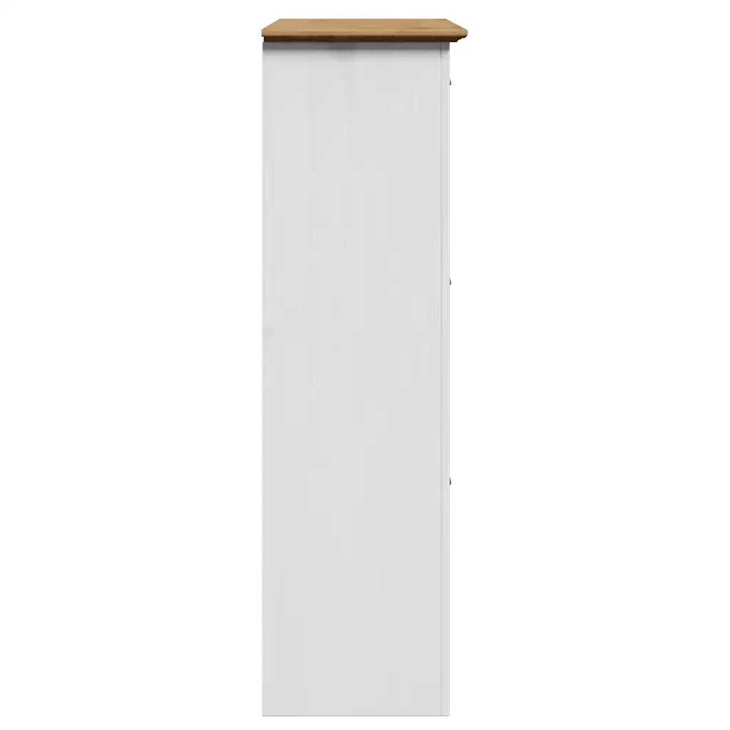 Scarpiera-Scaffale per scarpe BODO Bianca e Marrone 80x35x118 cm