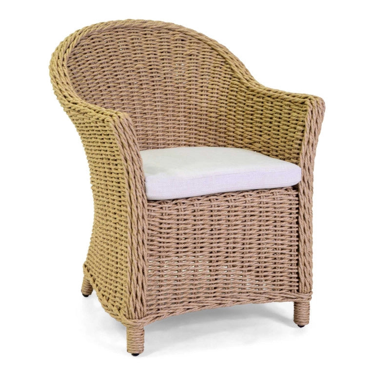 Poltrona polyrattan Oakland naturale con cuscino cm 63x69h82