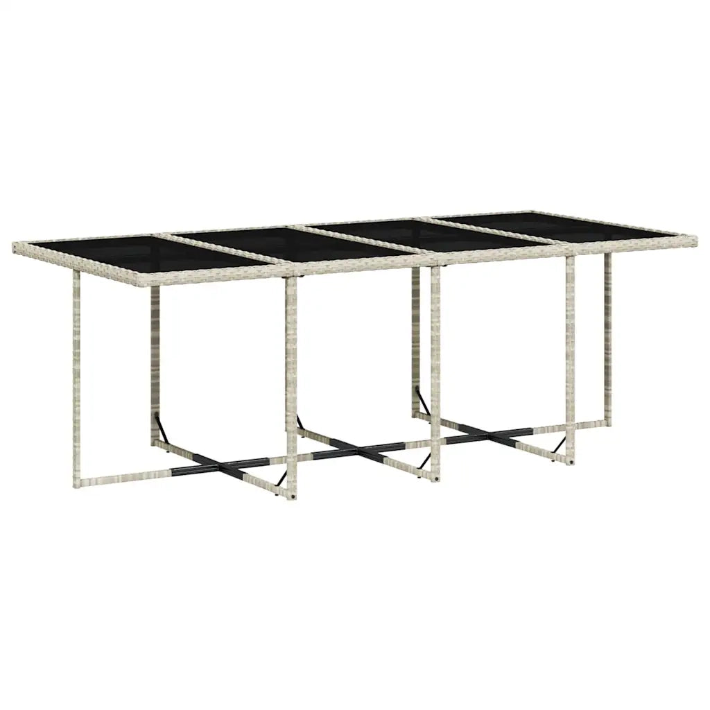 Set da Pranzo da Giardino 13pz con Cuscini Grigio in Polyrattan 3211703