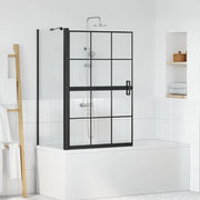 Schermo per Bagno e Doccia Nero e trasparente 80 x 68 x 128 cm 42018553