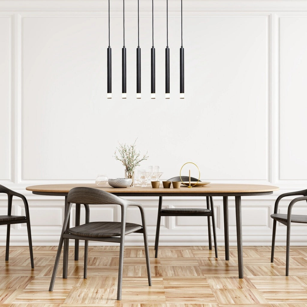 Lampada sospensione moderna nera barra 6xG9 Rabalux