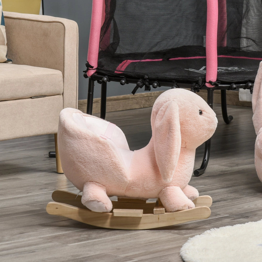 Dondolo a Dondolo per Bambini Forma Coniglio ¨C Minimal ¨C Rosa 60x33x50cm