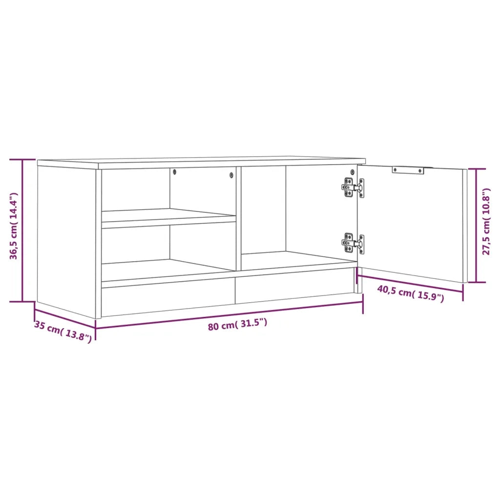 Mobili Porta TV 2 pz | Armadietto TV | Mobile Porta TV Bianchi 80x35x36,5 cm in Legno Multistrato