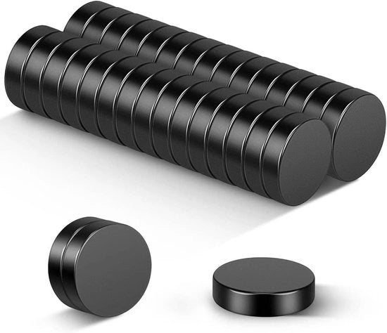 Magnetici neodymium forti - 30 pezzi - neri - 10 x 3 mm