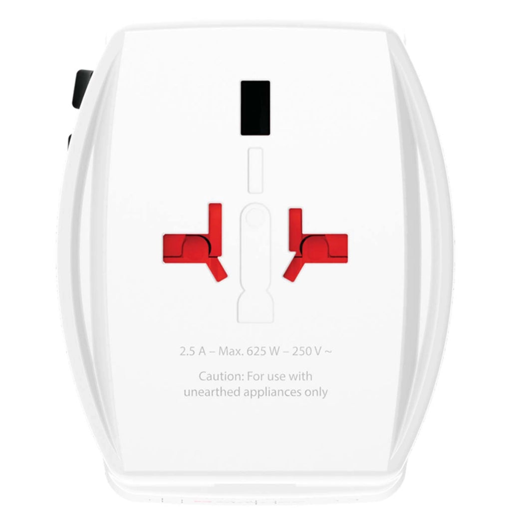 Adattatore da viaggio universale MUV con porte USB-A e USB-C Power Delivery 30W Bianco Skross