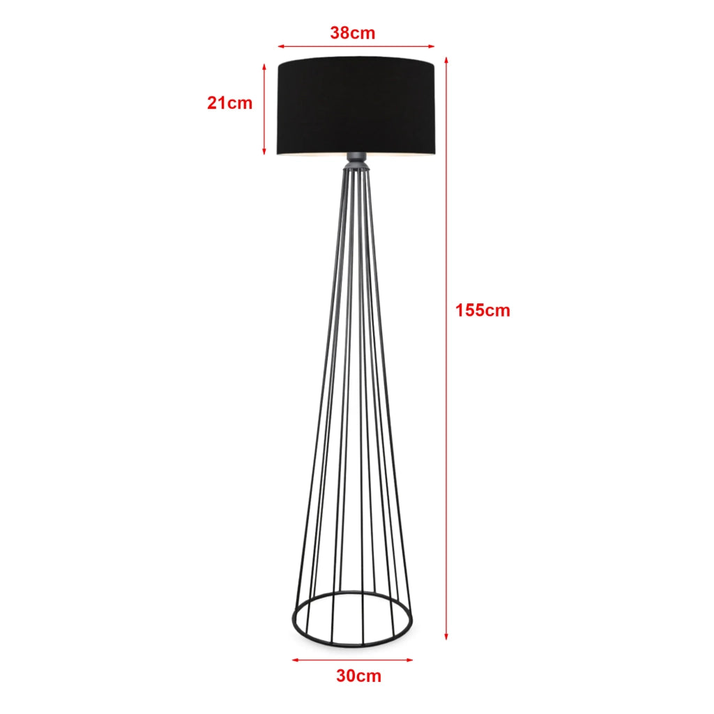 Lampada da terra plafoniera altezza 155 cm attacco E27 antracite/nero 03_0007288