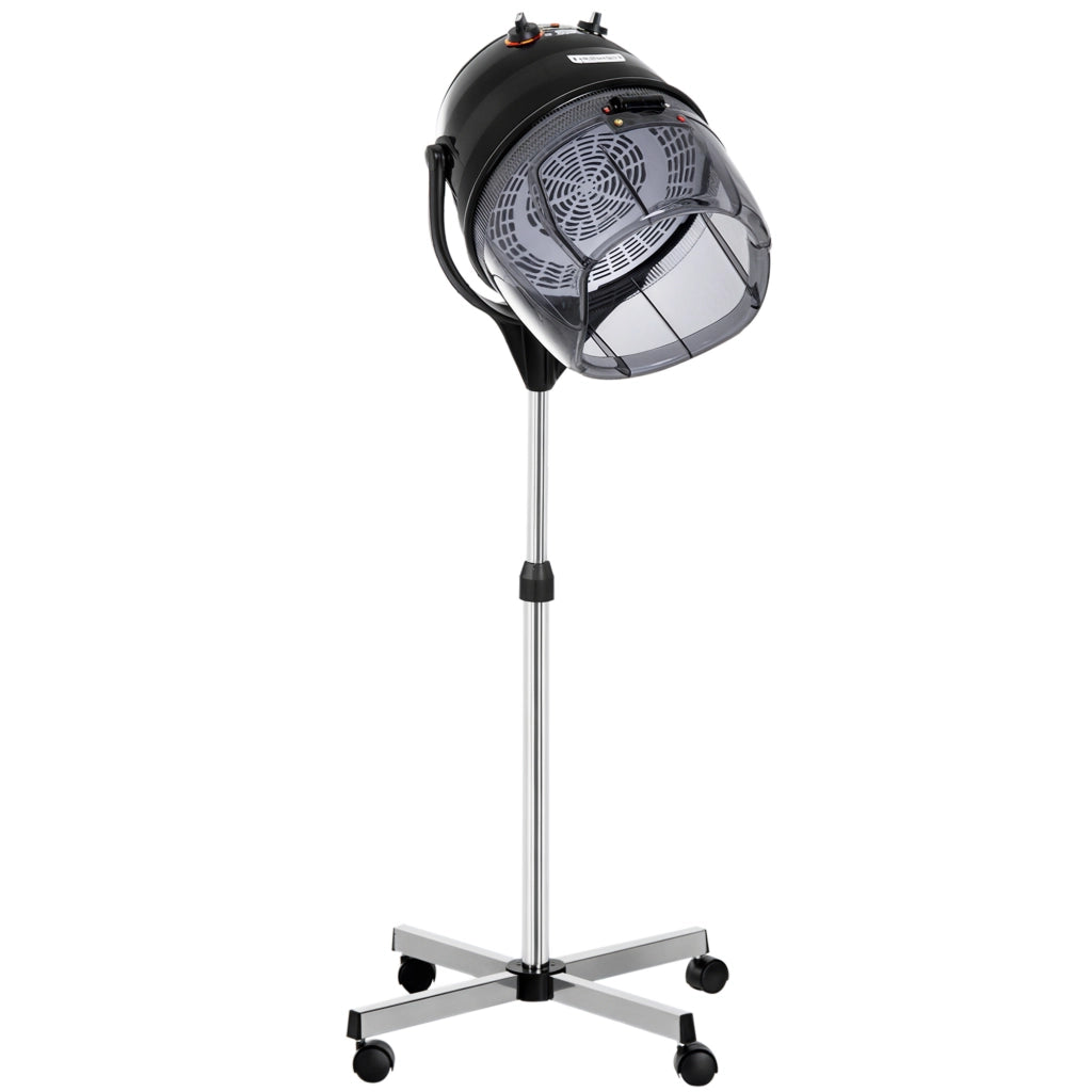 Asciugacapelli Professionale con Ruote Regolabile in Altezza ¨C Minimal ¨C Nero 65x65x115-165 cm