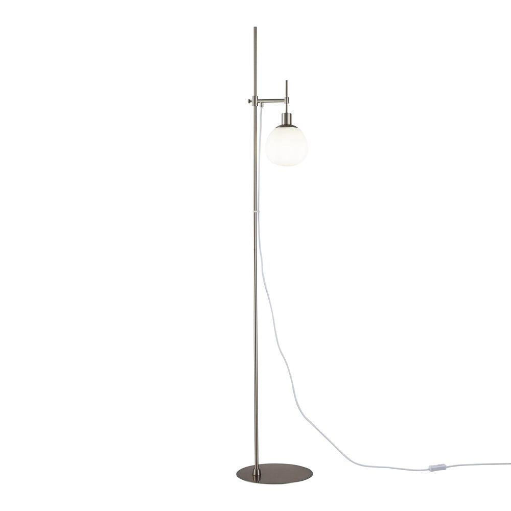 Lampada da terra Maytoni Erich nichel sfera bianca E14