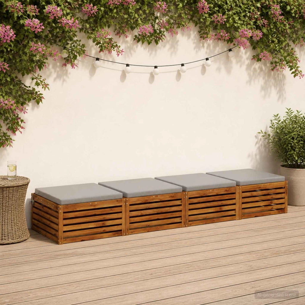 Cuscini per Sedia in 4 Pezzi SOEST 4 pz 100% Poliestere Grigio 944856