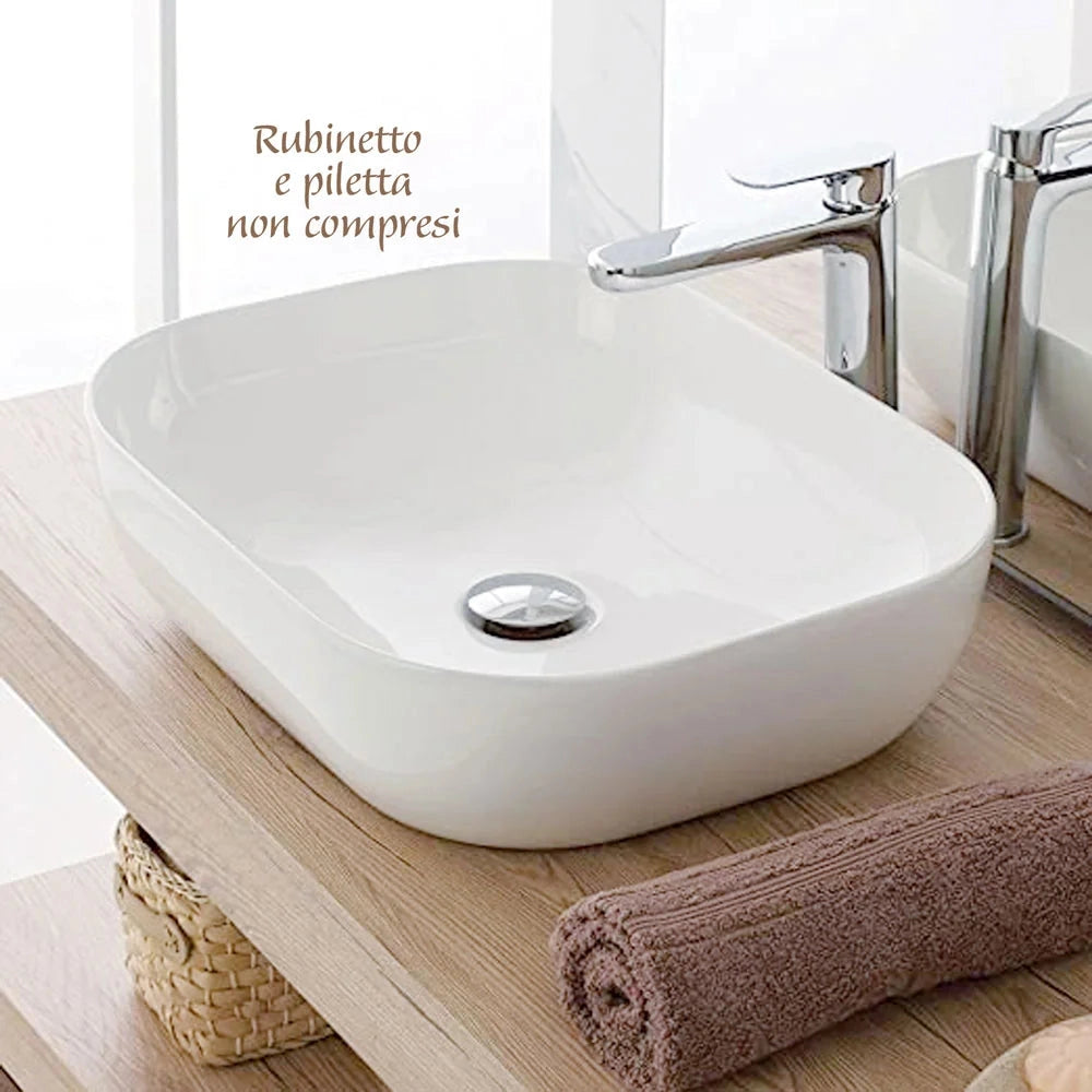 Lavabo ciotola esterna bianca Praga 45,5x32,5x13,5