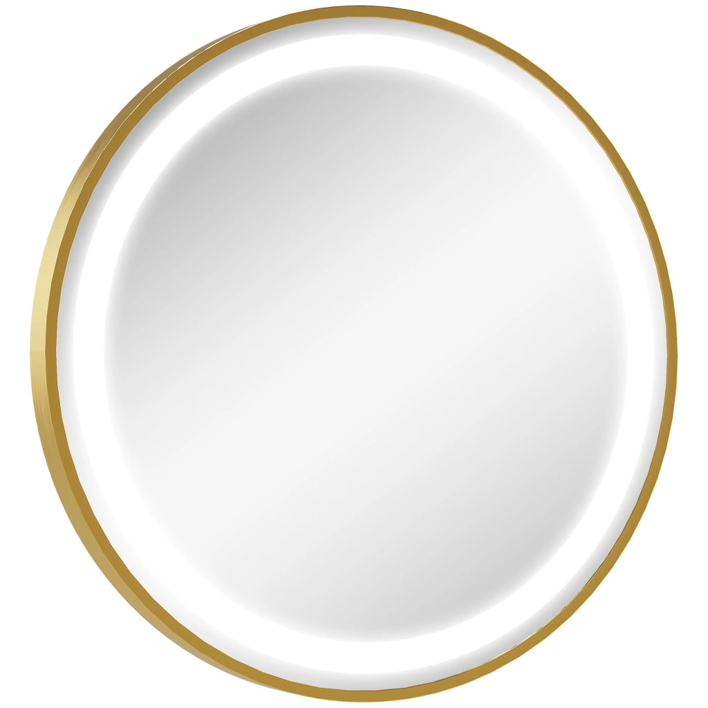 Specchio Bagno con Luce LED Regolabile ¨C Minimal ¨C Dorato ?60x4 cm