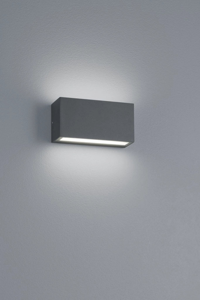 TRENT APPLIQUE 2 LED 9W 1100lm, 3000K ANTRACITE BI-EMISSIONE L.14 X H.5CM IP65