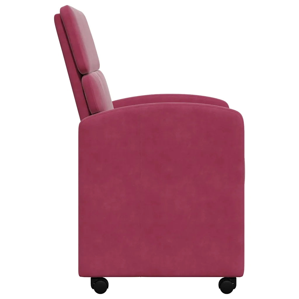 Sedie da Pranzo con Ruote 2 pcs Rosso vino 58 x 65 x 98 cm 42017879