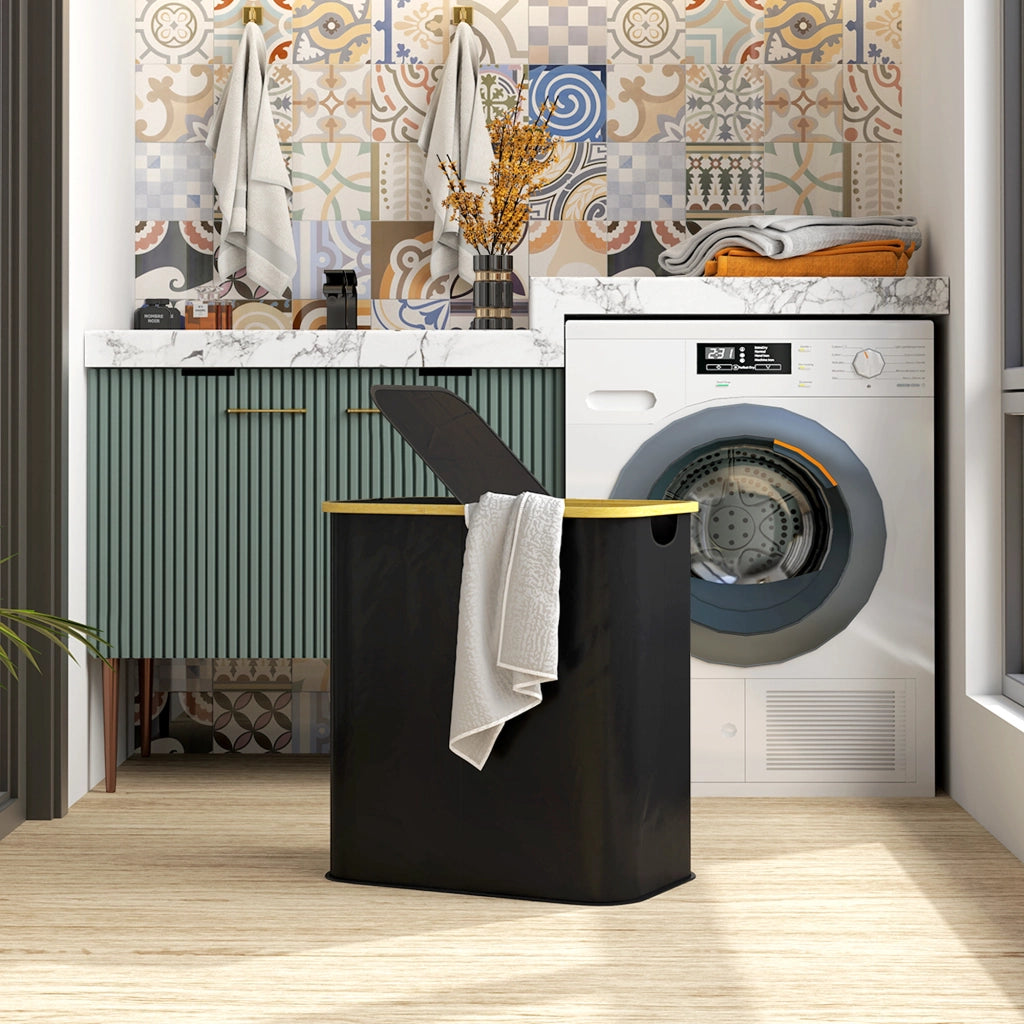 Cestello pieghevole per biancheria ¨C Minimal ¨C 80 L nero