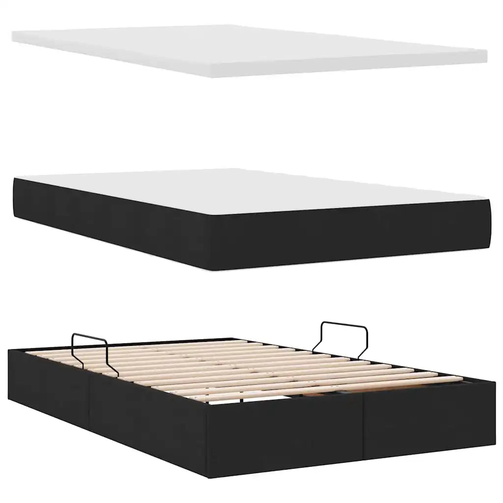 Letto con contenitore e materasso Nero 120 x 200 cm 3370565
