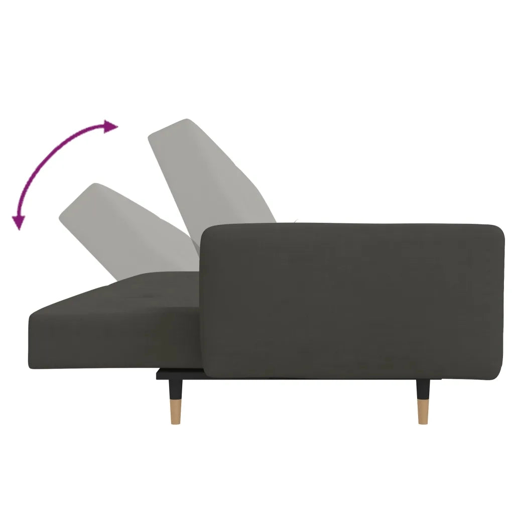 Divano Letto a 2 Posti con 2 Cuscini-Sofa Letto 2 Posti-Daybed Grigio Scuro in Velluto 346253