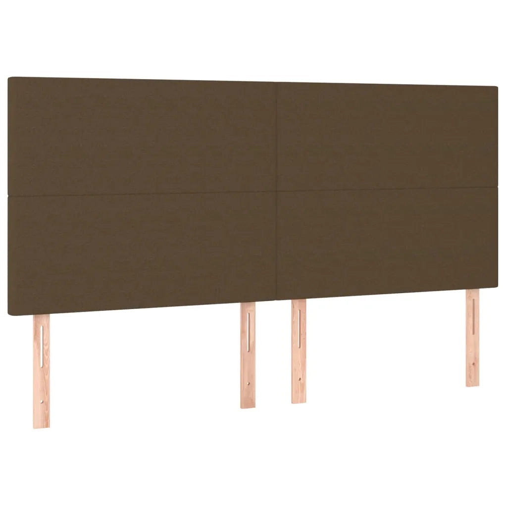 Letto a Molle Materasso e LED Marrone Scuro 160x200 cm Tessuto