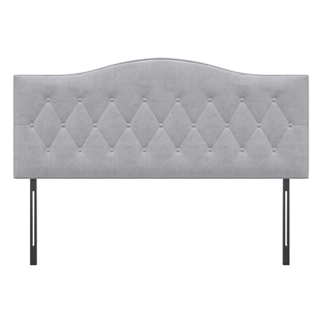 Testiera letto imbottita in velluto grigio ¨C Xylo ¨C 185x134 cm