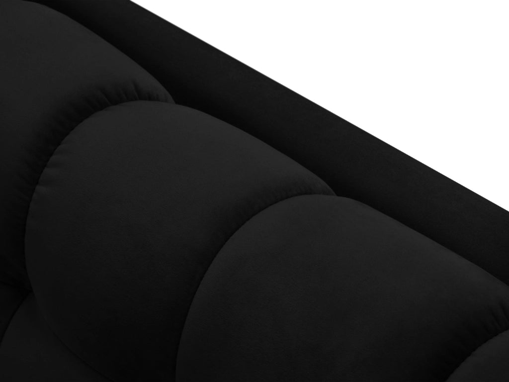 Cosmopolitan Design - Divano angolare destro "Bali" 5 posti in velluto nero 