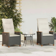Sedia da giardino reclinabile Nero e Crema 64 x 57,5 x 112 cm 42026864
