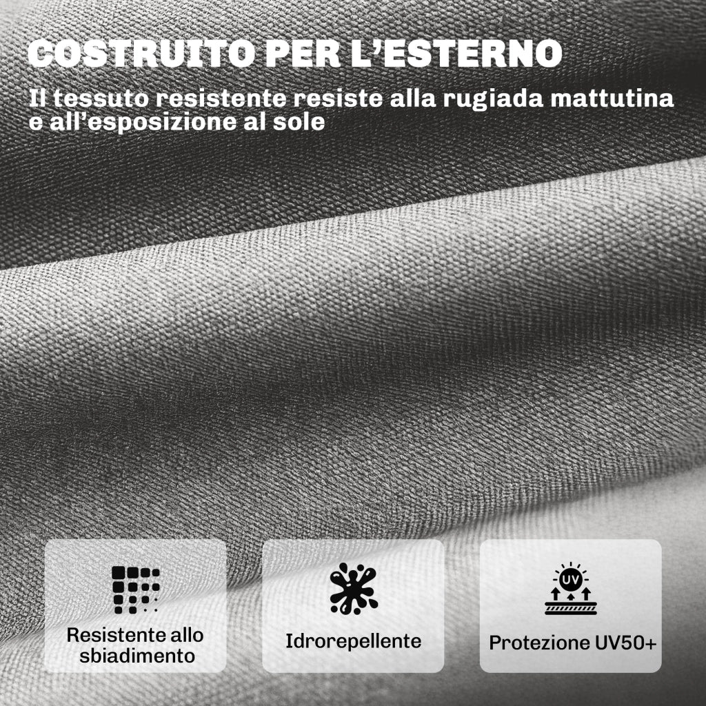 Cuscino Poltrona Patio con Cinghie. Grigio Chiaro