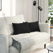 Cuscini da Divano 2 pz-Set di 2 Cuscini per Sofa Nero 50 x 30 cm Tessuto in Cords