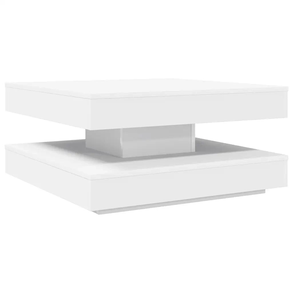 Tavolino da Caffè Girevole a 360 Gradi Bianco 70x70x34,5 cm 858479