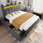 letto imbottito lino grigio 160 x 200 cm