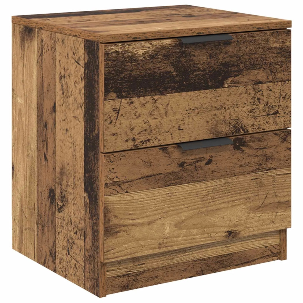 Set di 2 Comodini | Armadio da Notte | Mobiletto da notte Legno vecchio 45 x 39 x 50cm