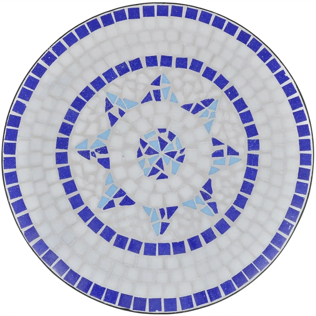 Tavolo da Bistrot Blu e Bianco 60 cm a Mosaico 41530