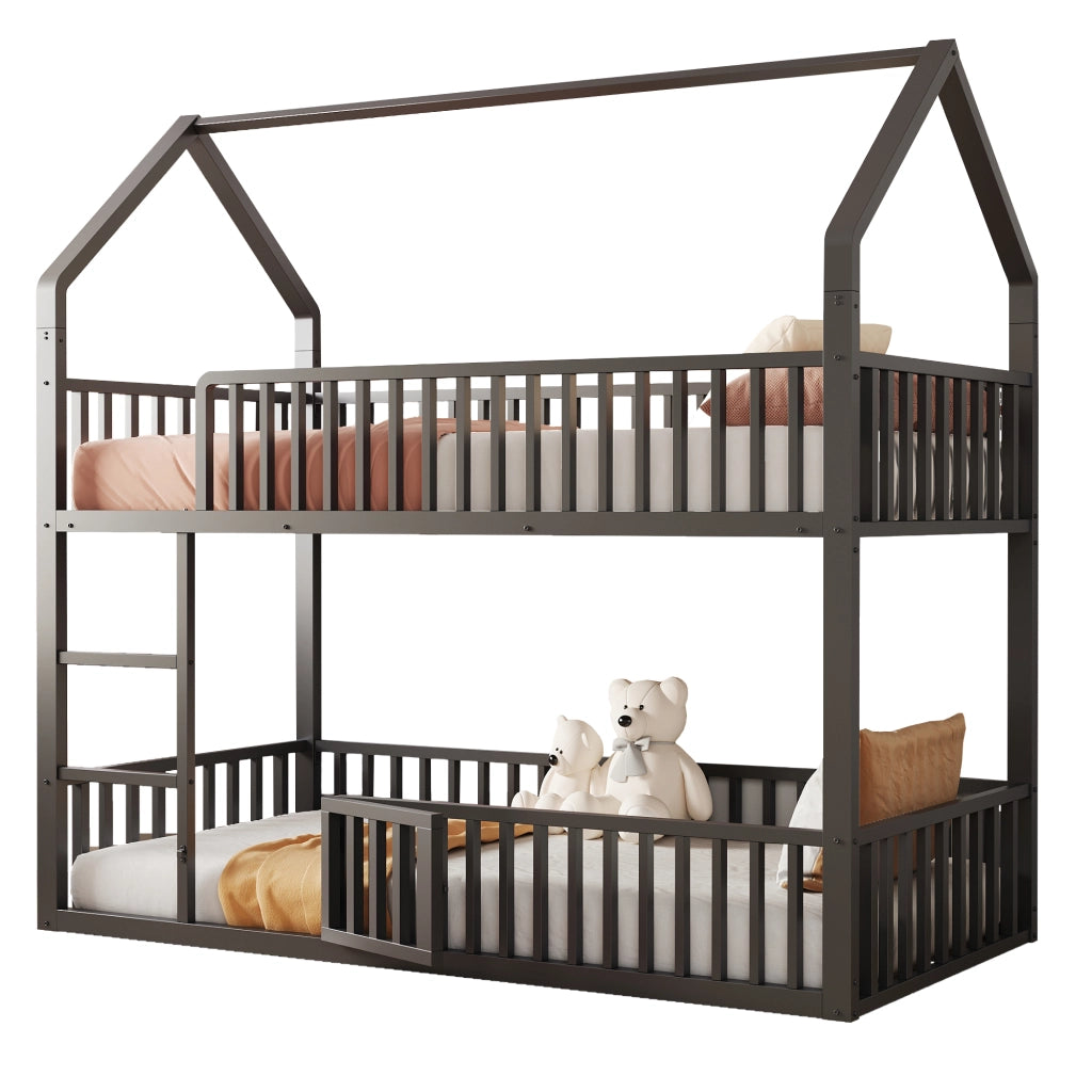 Letto a castello funzione casa metallo 90x200 cm